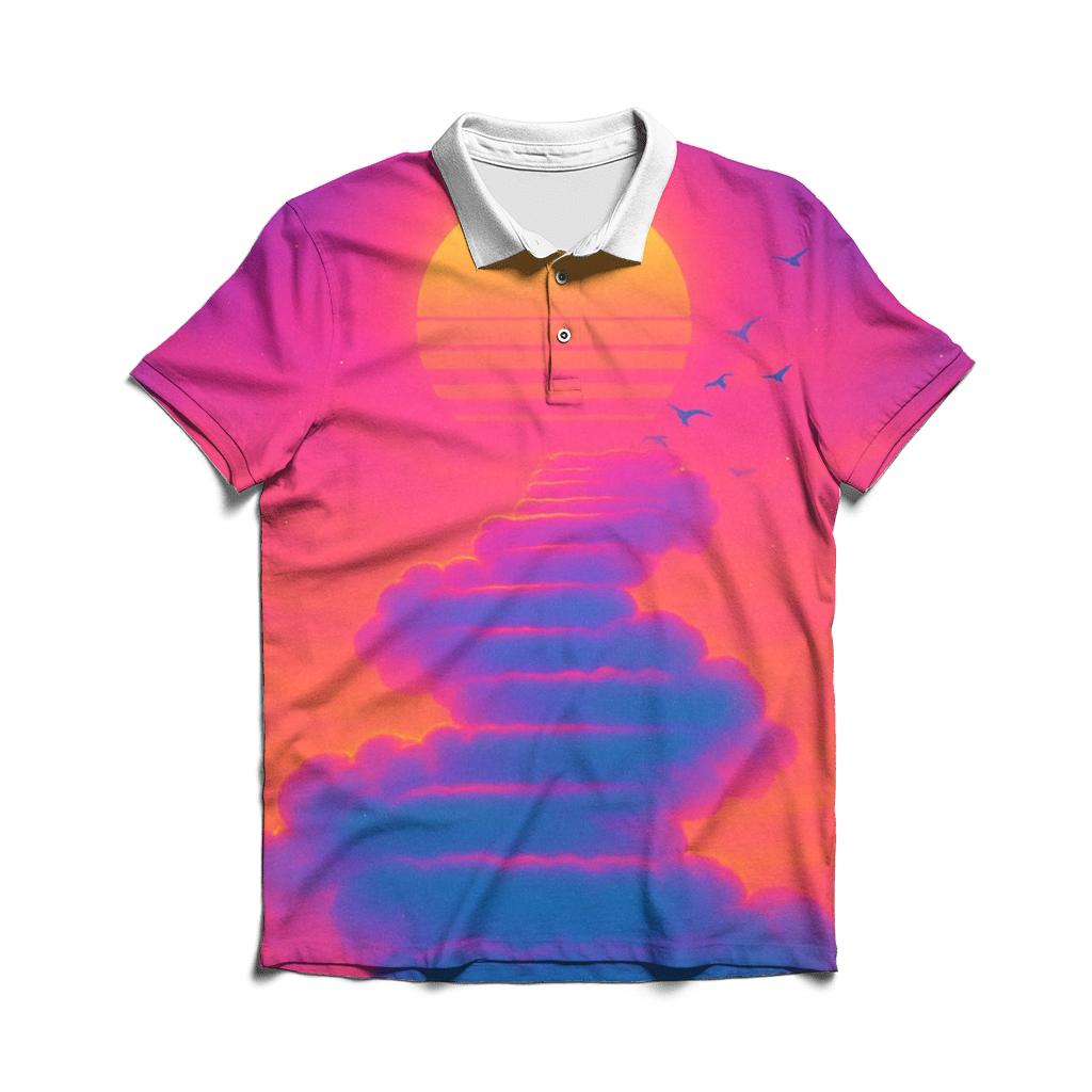 Cloud Stairway To Evening branded logo polo shirts