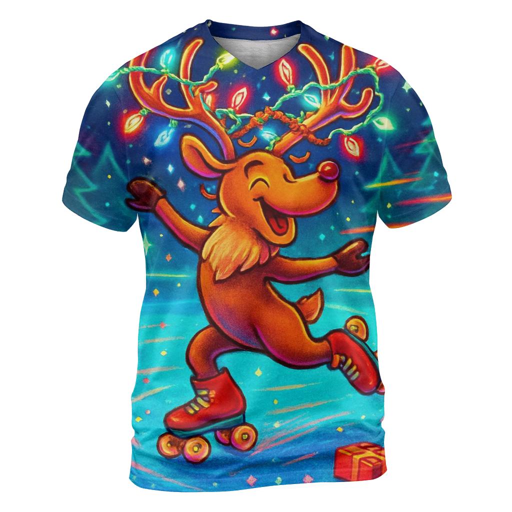Reindeer Roller Disco Blizzard custom all-over print shirts