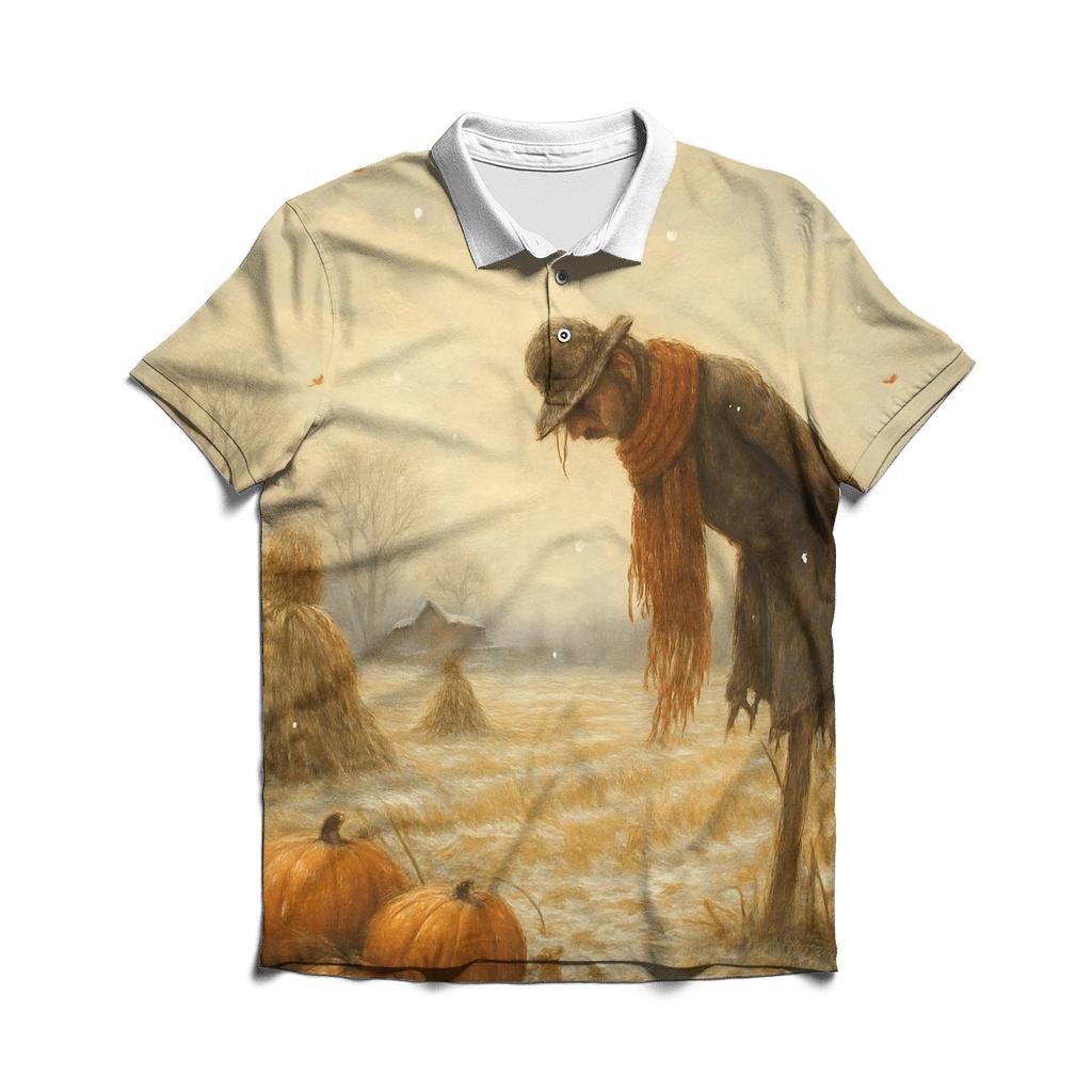 First Snow Over Late Harvest Fields stylish collar polo tees