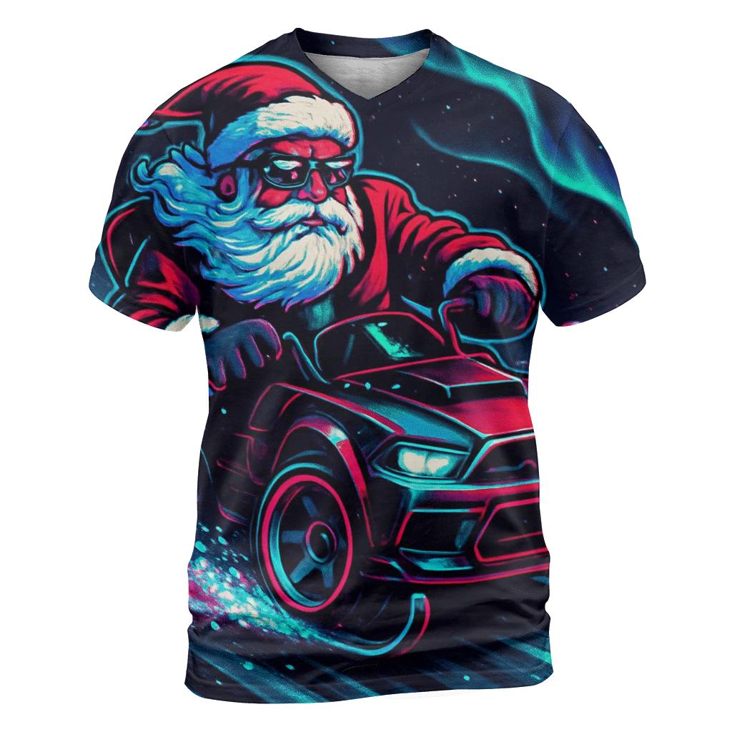 Neon Midnight Santa Drift custom all-over print shirts