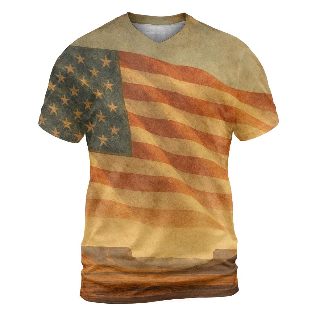 Vintage Frontier Flag Horizon custom all-over print shirts