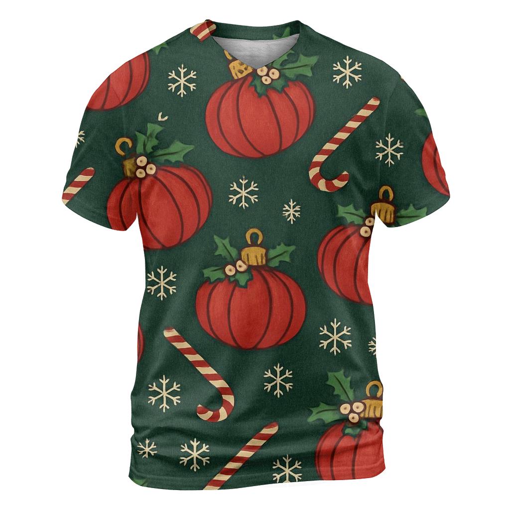 Crimson Pumpkin Ornament Lattice On Midnight Green Background statement graphic shirts