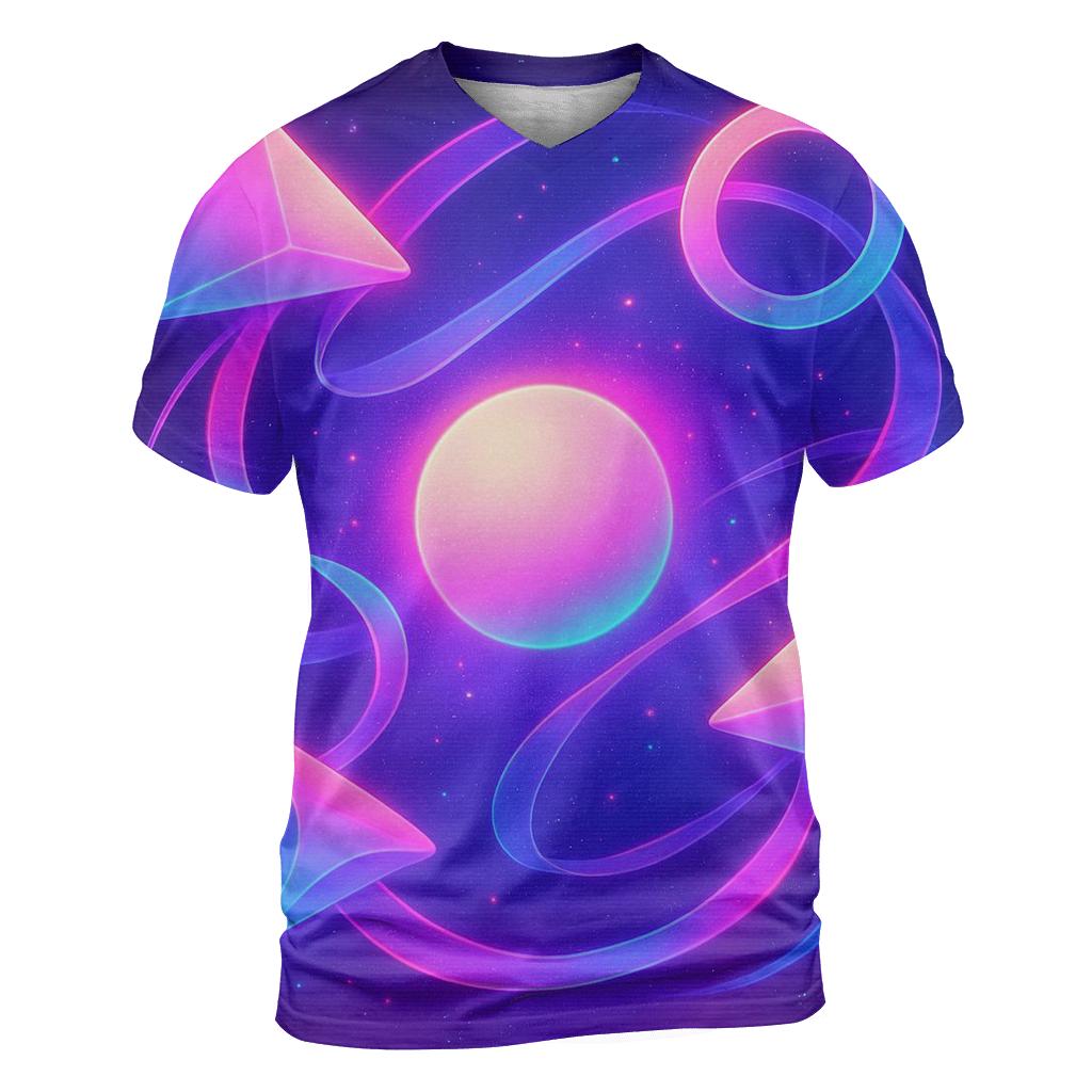 Neon Orbit Kite Garden creative print fashion shirts