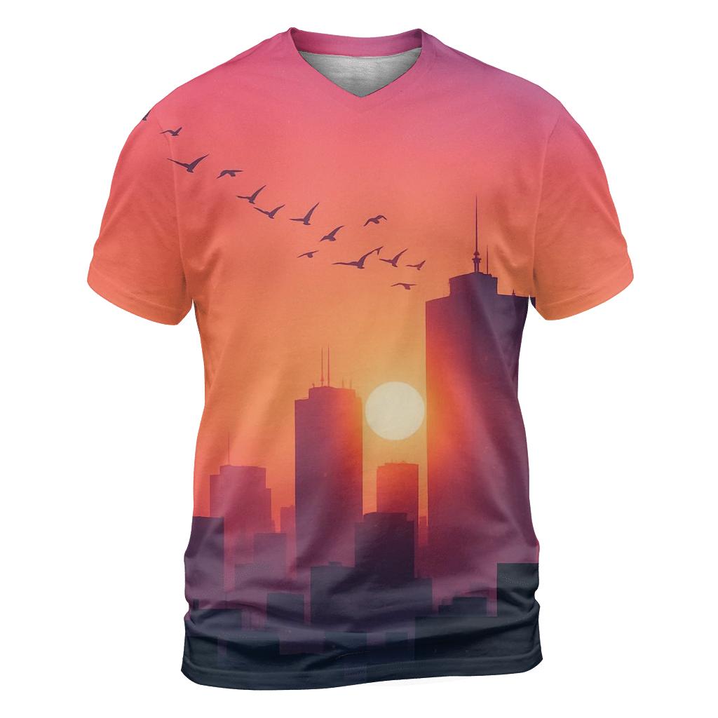 Skyline Afterglow Lullaby artistic all-over print tops