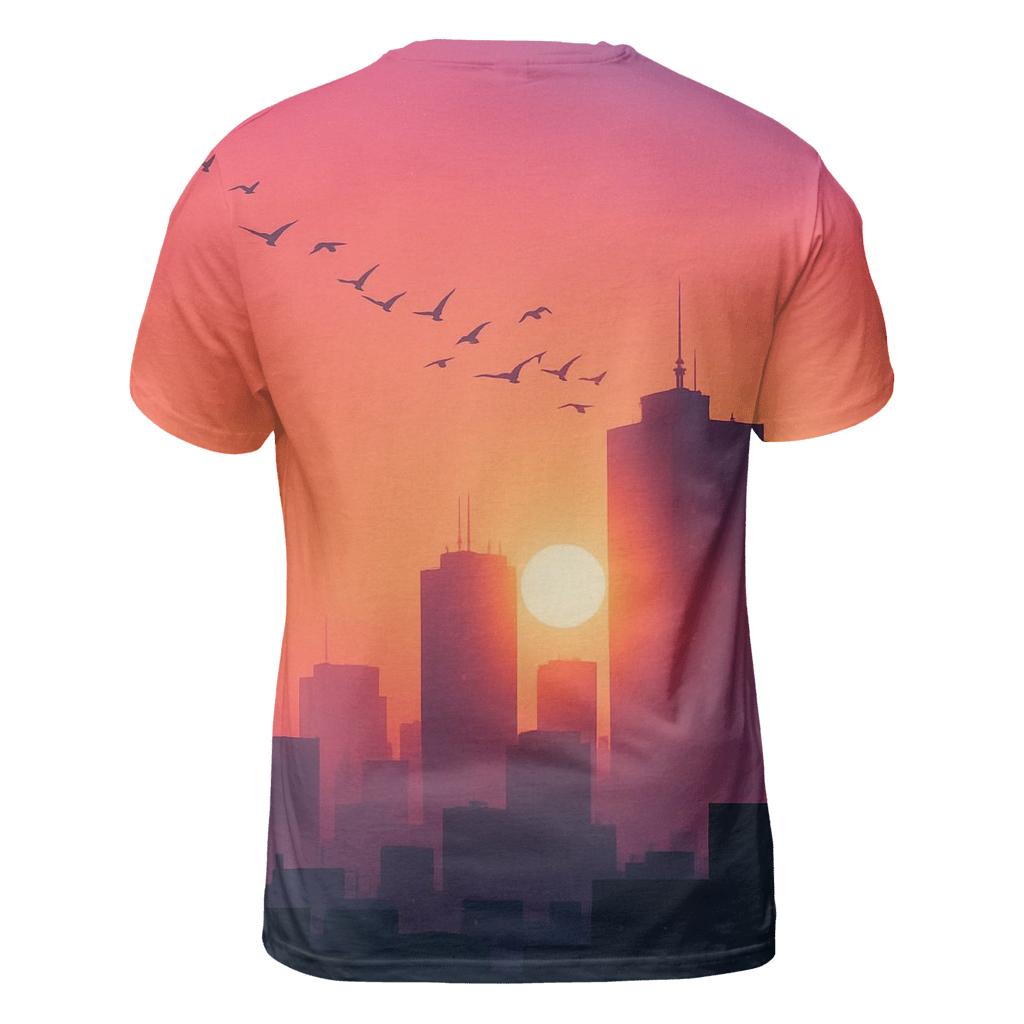 Skyline Afterglow Lullaby artistic all-over print tops