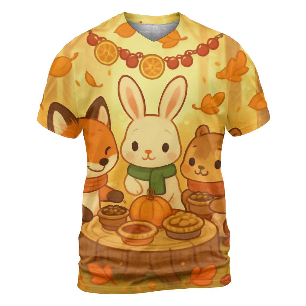 Woodland Animals Harvest Banquet personalized full print shirts