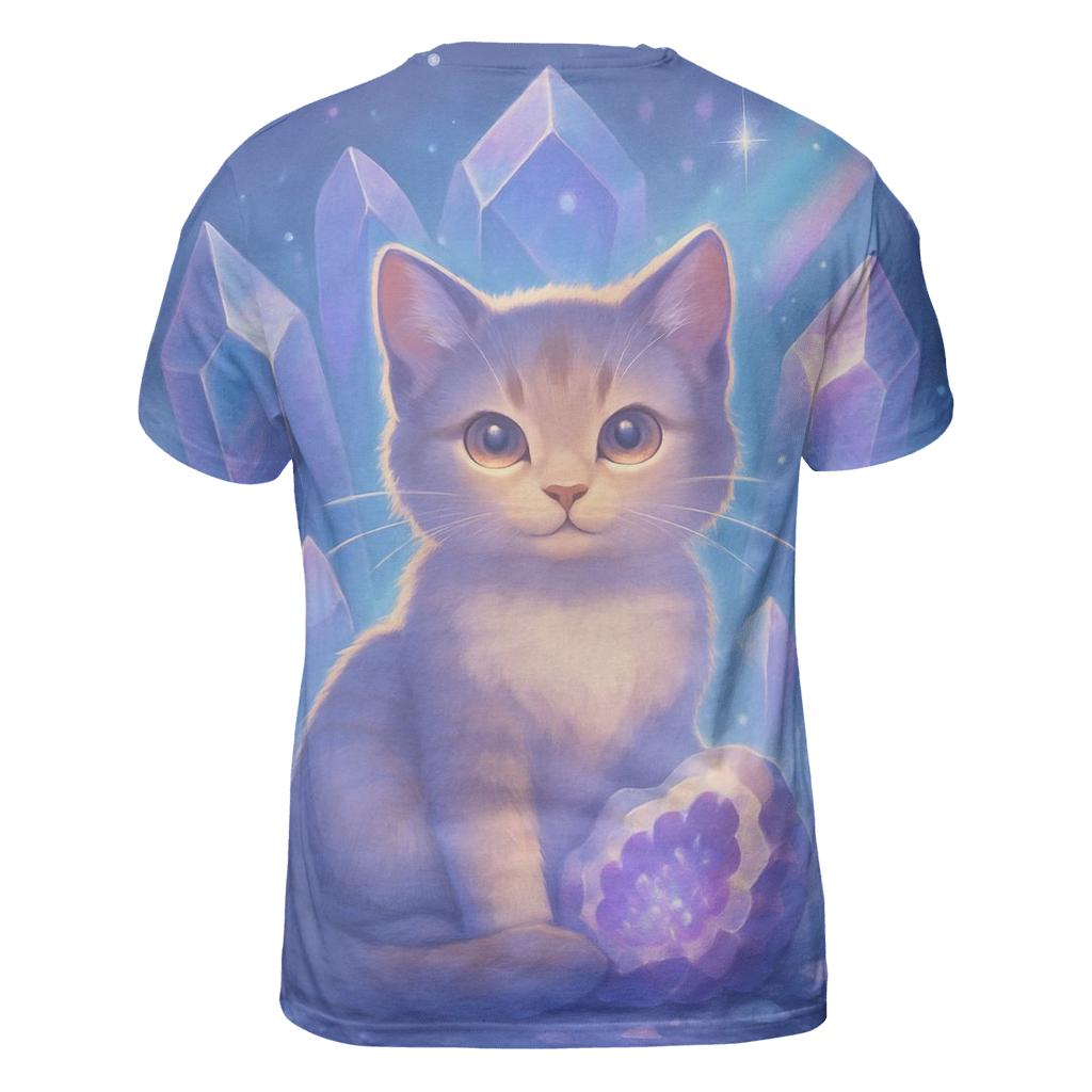 Crystal Cavern Purring Kitten artistic all-over print tops