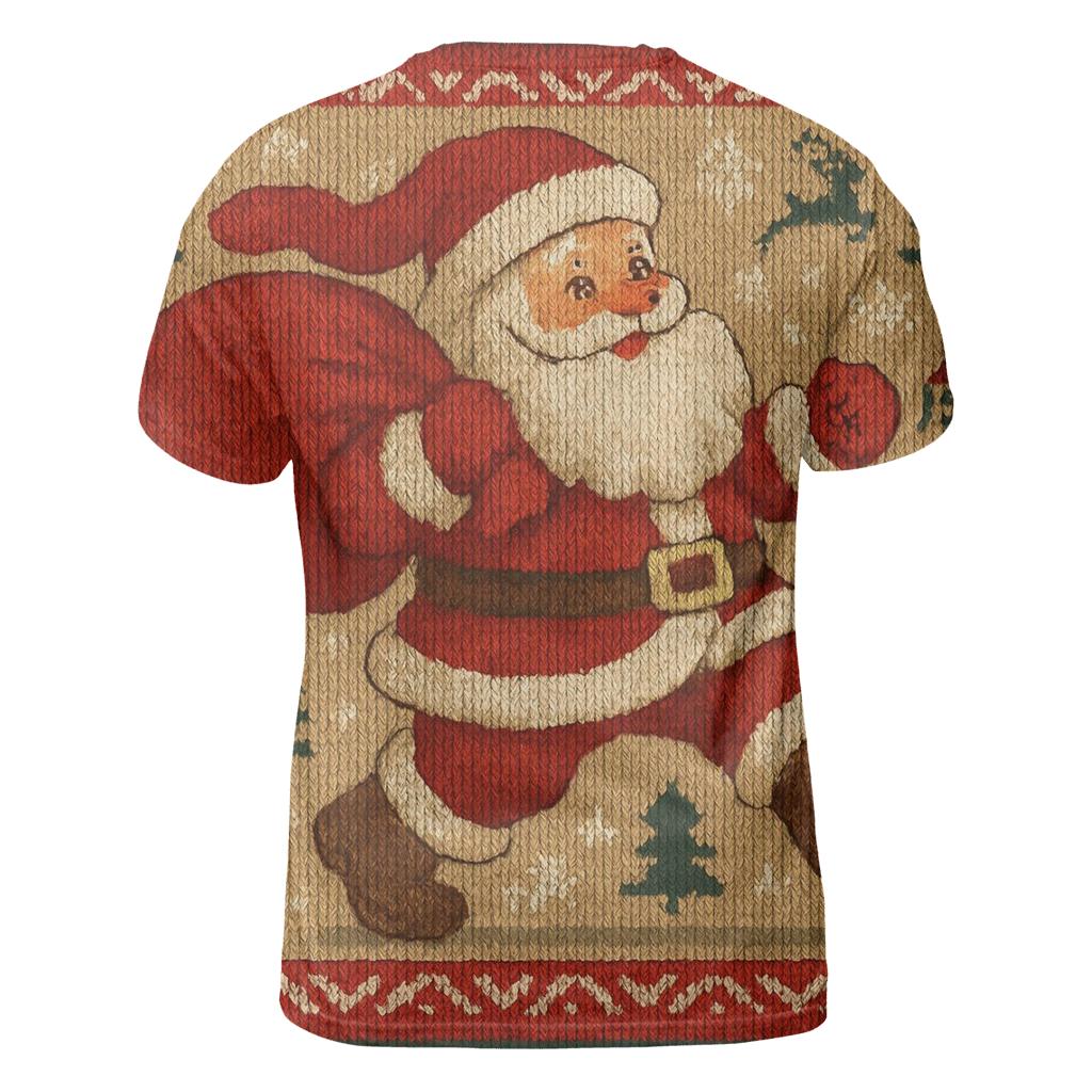 Knitted Pattern North Pole Parade Santa statement graphic shirts
