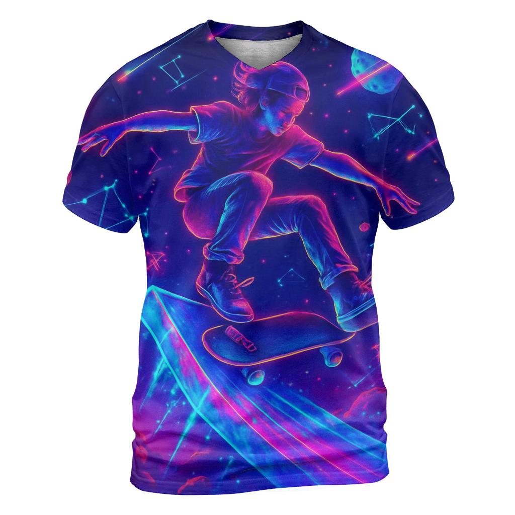 Comet Tail Skate Park artistic all-over print tops