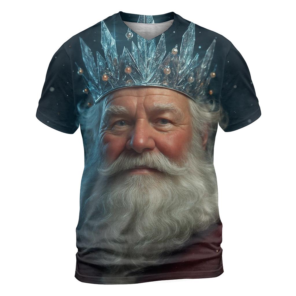 3D Hyper Real Santa Frost Crown artistic all-over print tops