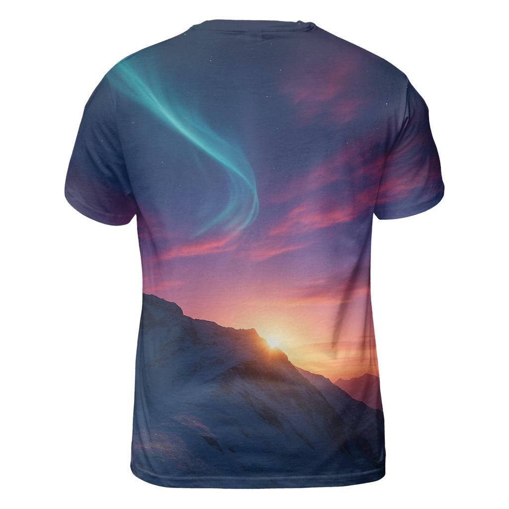 Aurora Sunset Over Snow Ridge custom all-over print shirts