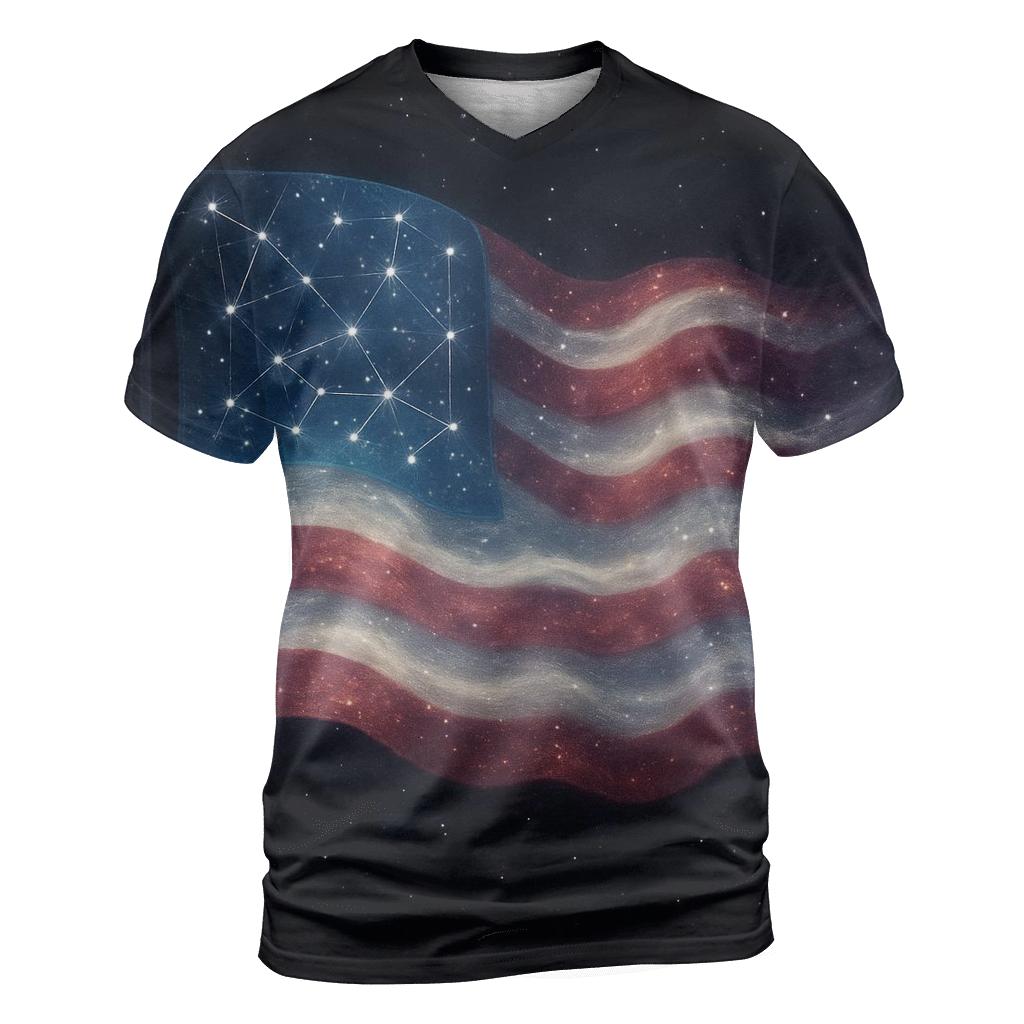 Starlit Flag Constellation Weave personalized full print shirts