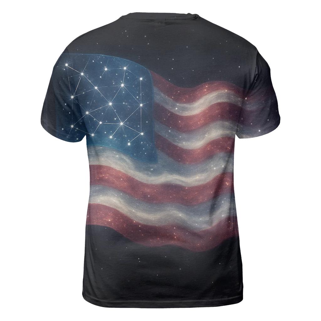 Starlit Flag Constellation Weave personalized full print shirts
