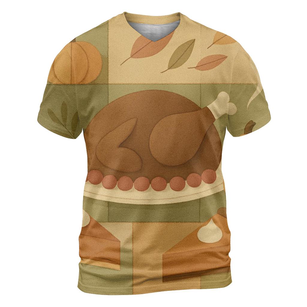 Quilted Tabletop Still Life Of Thanks vibrant all-over design tees