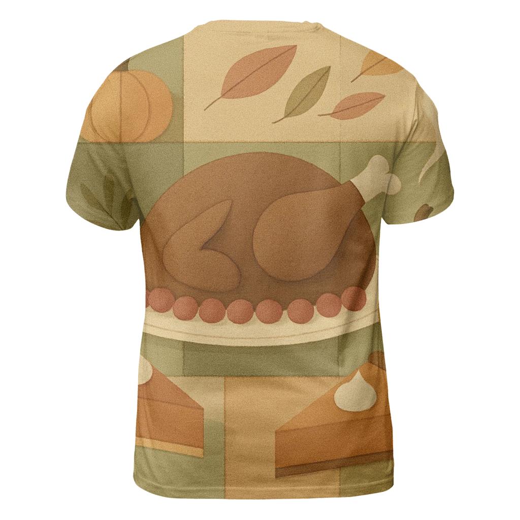 Quilted Tabletop Still Life Of Thanks vibrant all-over design tees