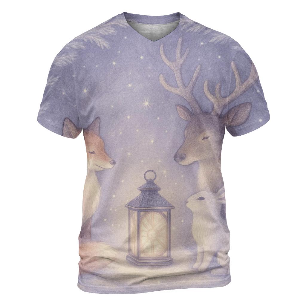 North Pole Wildlife Carol Circle trendy printed shirt styles
