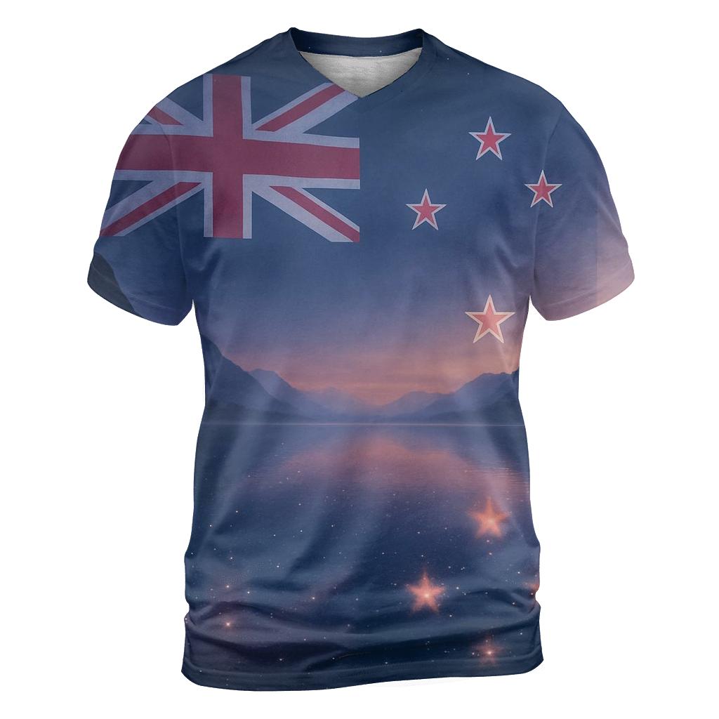 New Zealand Night Sky Reflection unique graphic print tees