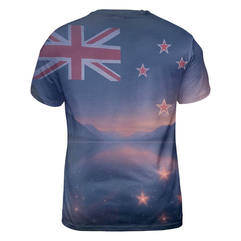 New Zealand Night Sky Reflection unique graphic print tees
