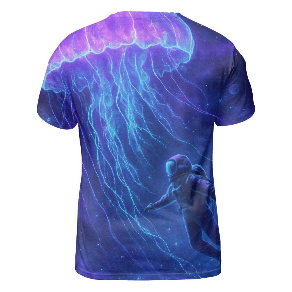 Neon Jellyfish Nebula Drift trendy printed shirt styles