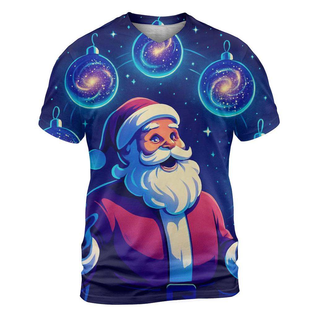 Galactic Ornament Juggler Santa statement graphic shirts
