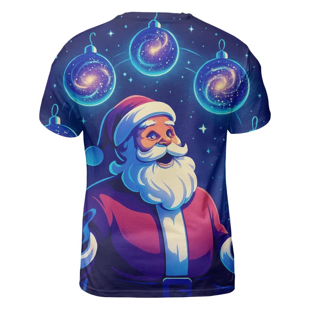 Galactic Ornament Juggler Santa statement graphic shirts