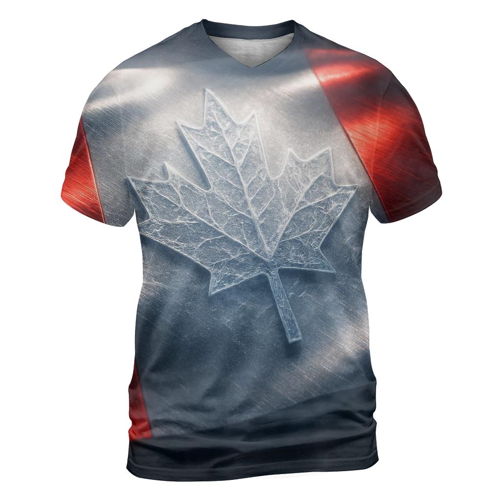 Canada Maple Leaf Frost Metallurgy statement graphic shirts