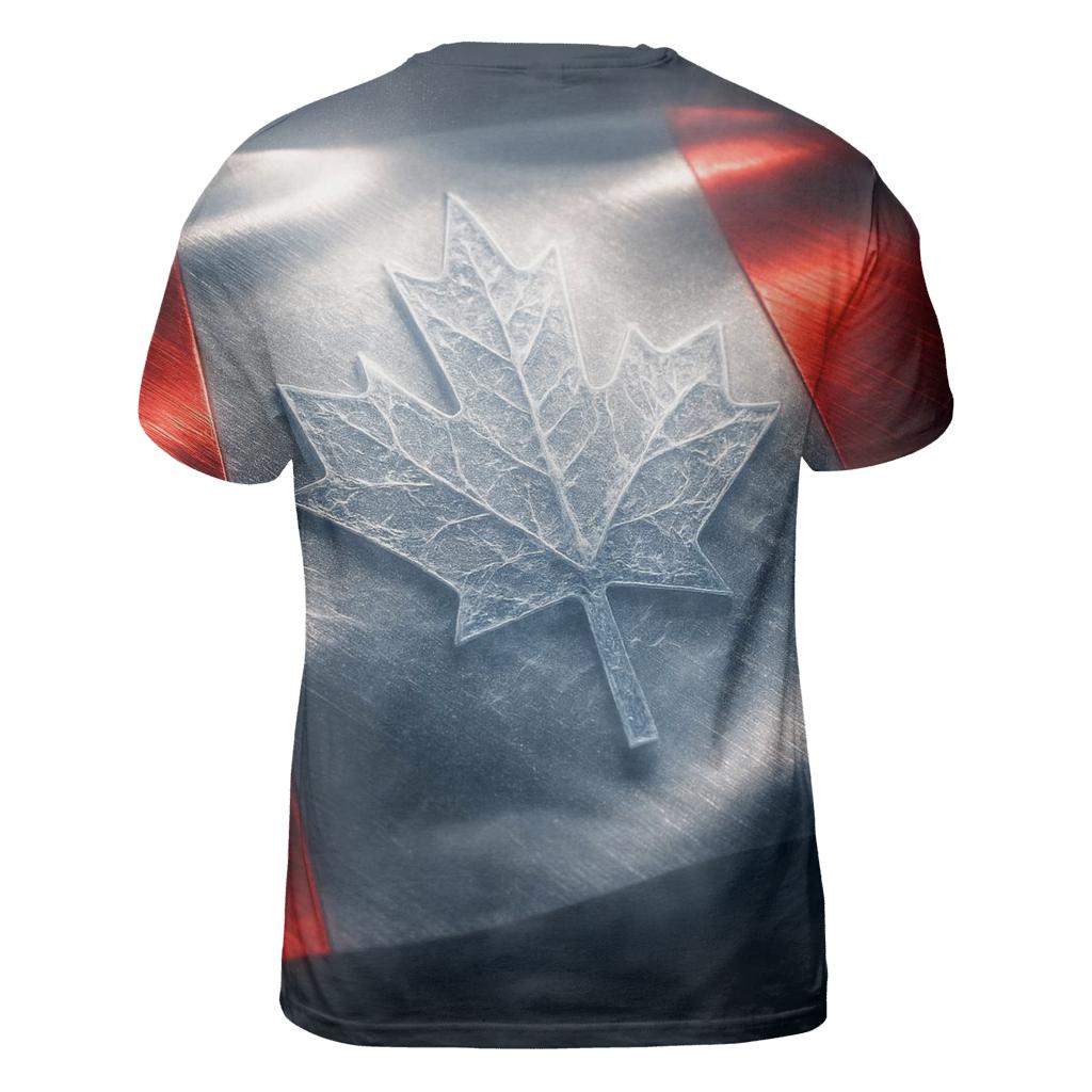 Canada Maple Leaf Frost Metallurgy statement graphic shirts