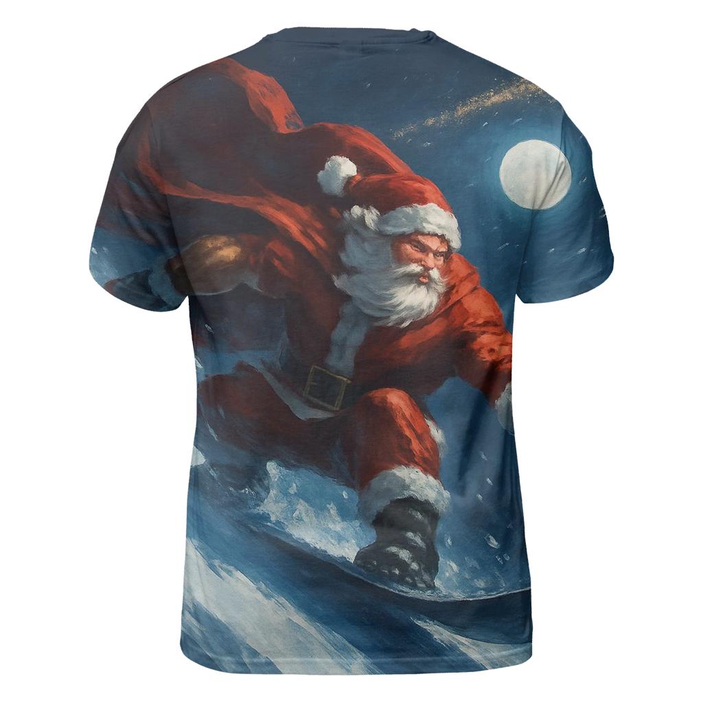 Santa Snowboard Comet Trail personalized full print shirts