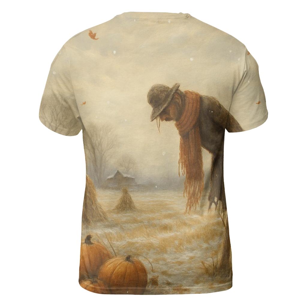 First Snow Over Late Harvest Fields unique graphic print tees