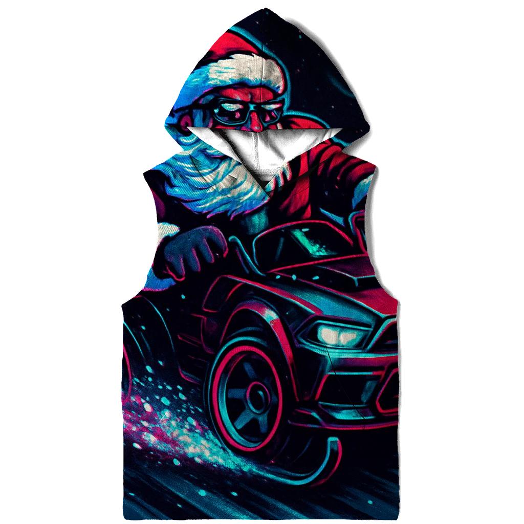 Neon Midnight Santa Drift printed hoodies
