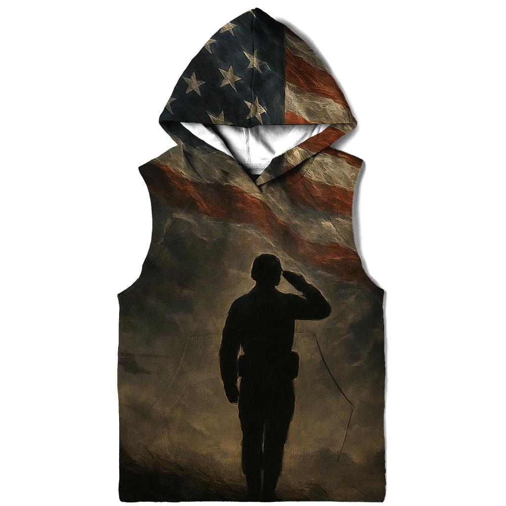 Liberty Vigil Under Stormlit Stripes embroidered hoodies