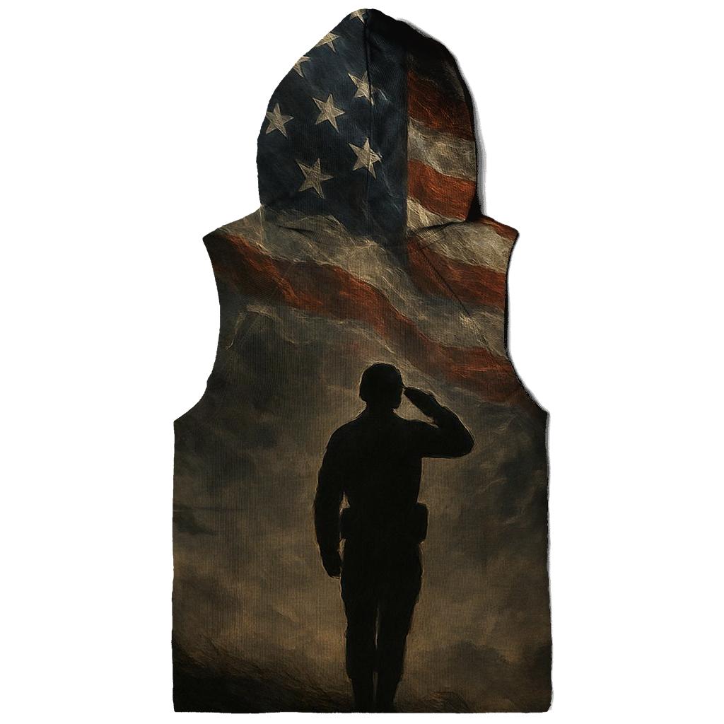 Liberty Vigil Under Stormlit Stripes embroidered hoodies