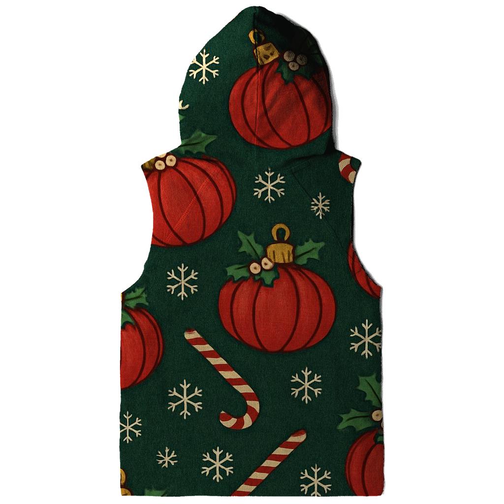 Crimson Pumpkin Ornament Lattice On Midnight Green Background premium hoodies