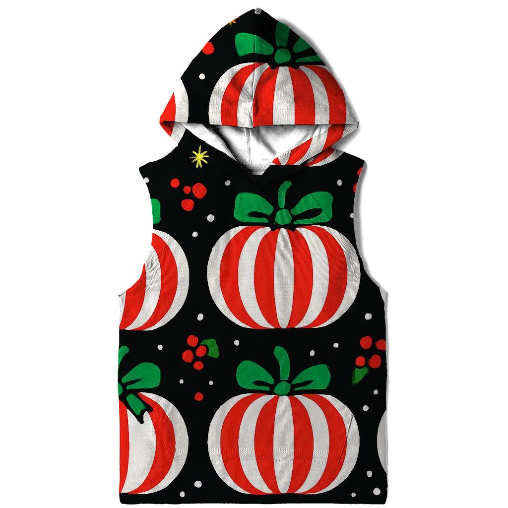 Candy Cane Stripe Pumpkins On Black Background premium hoodies