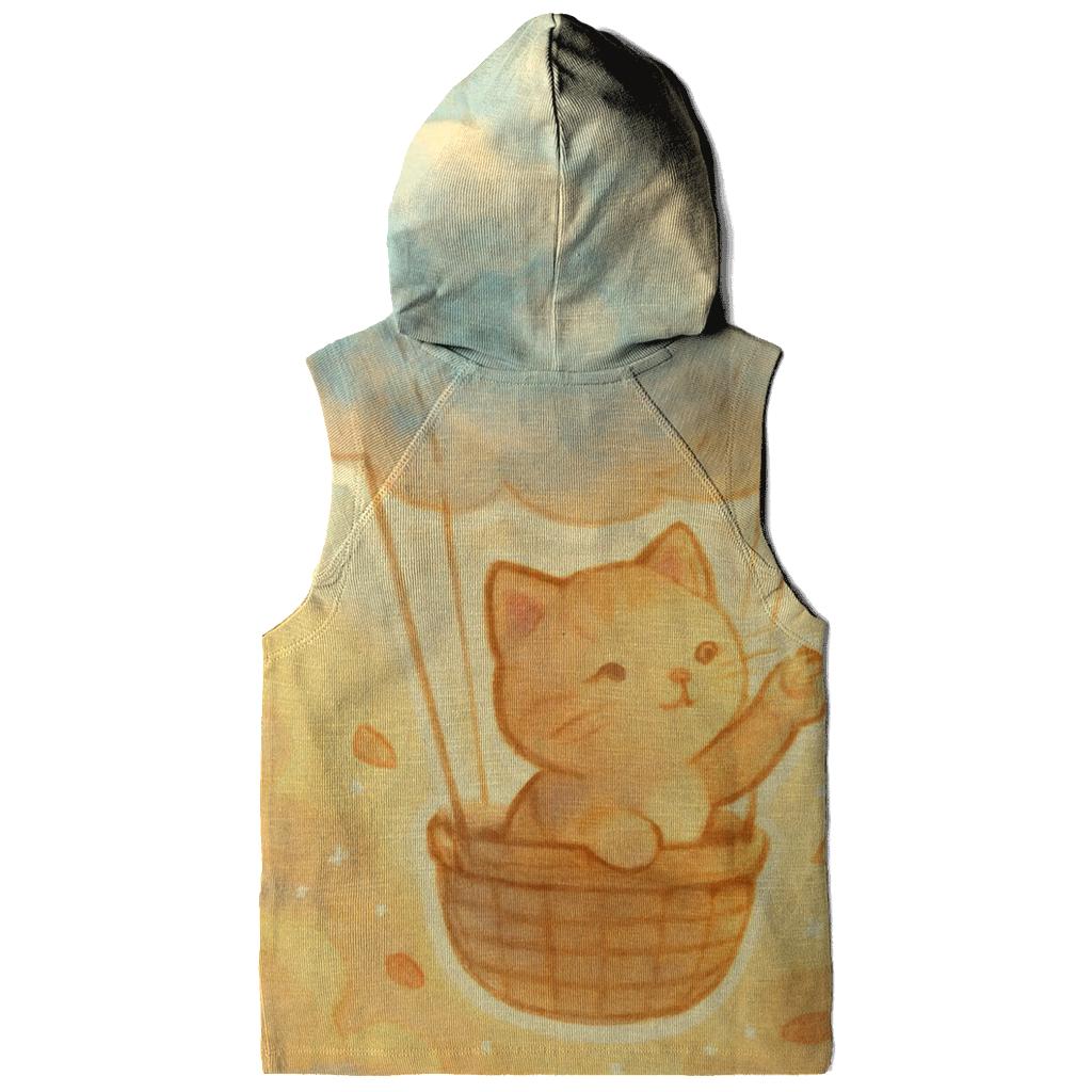 Sunrise Balloon Basket Kitten embroidered hoodies