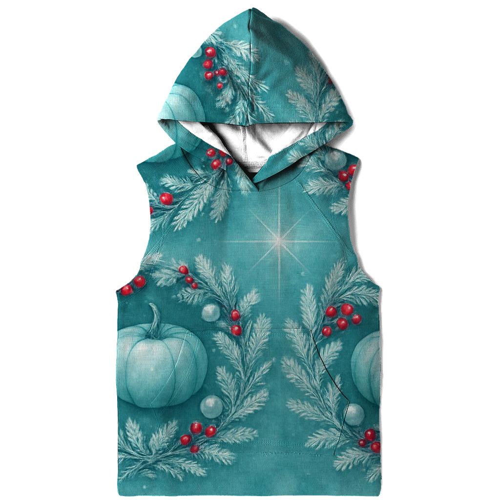 Teal Frost Pumpkin Wreath Tiles On Colored Background custom hoodies