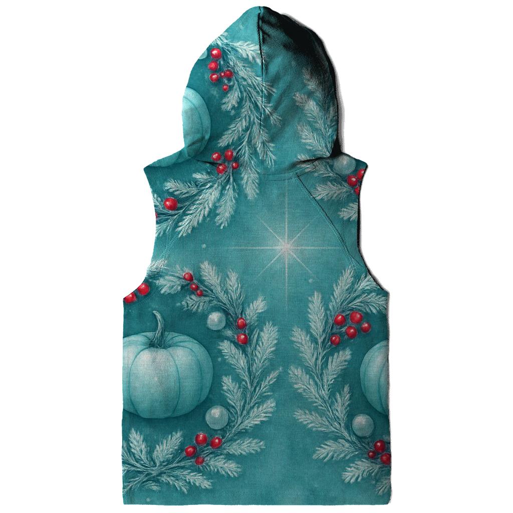 Teal Frost Pumpkin Wreath Tiles On Colored Background custom hoodies
