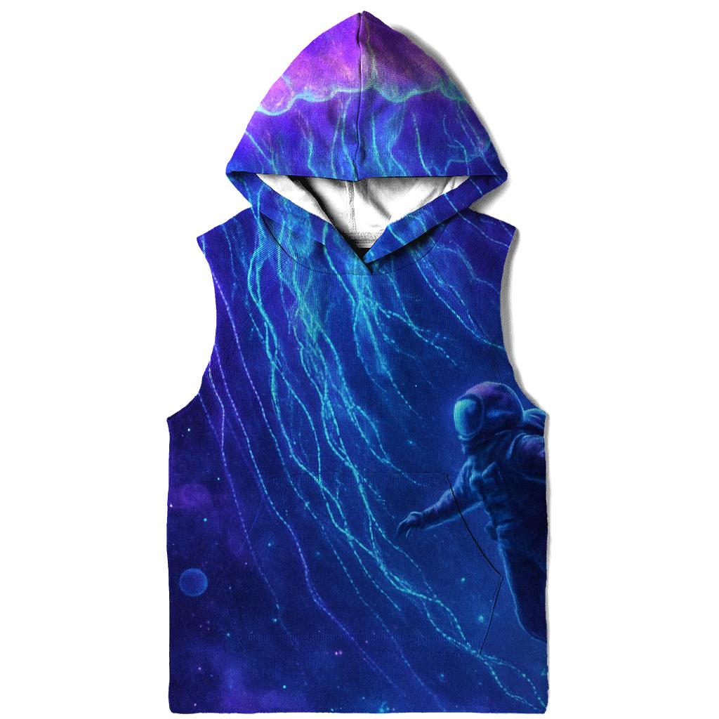 Neon Jellyfish Nebula Drift graphic hoodies