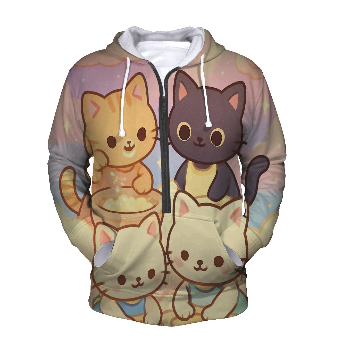 Cloud Bakery Kittens printed hoodies