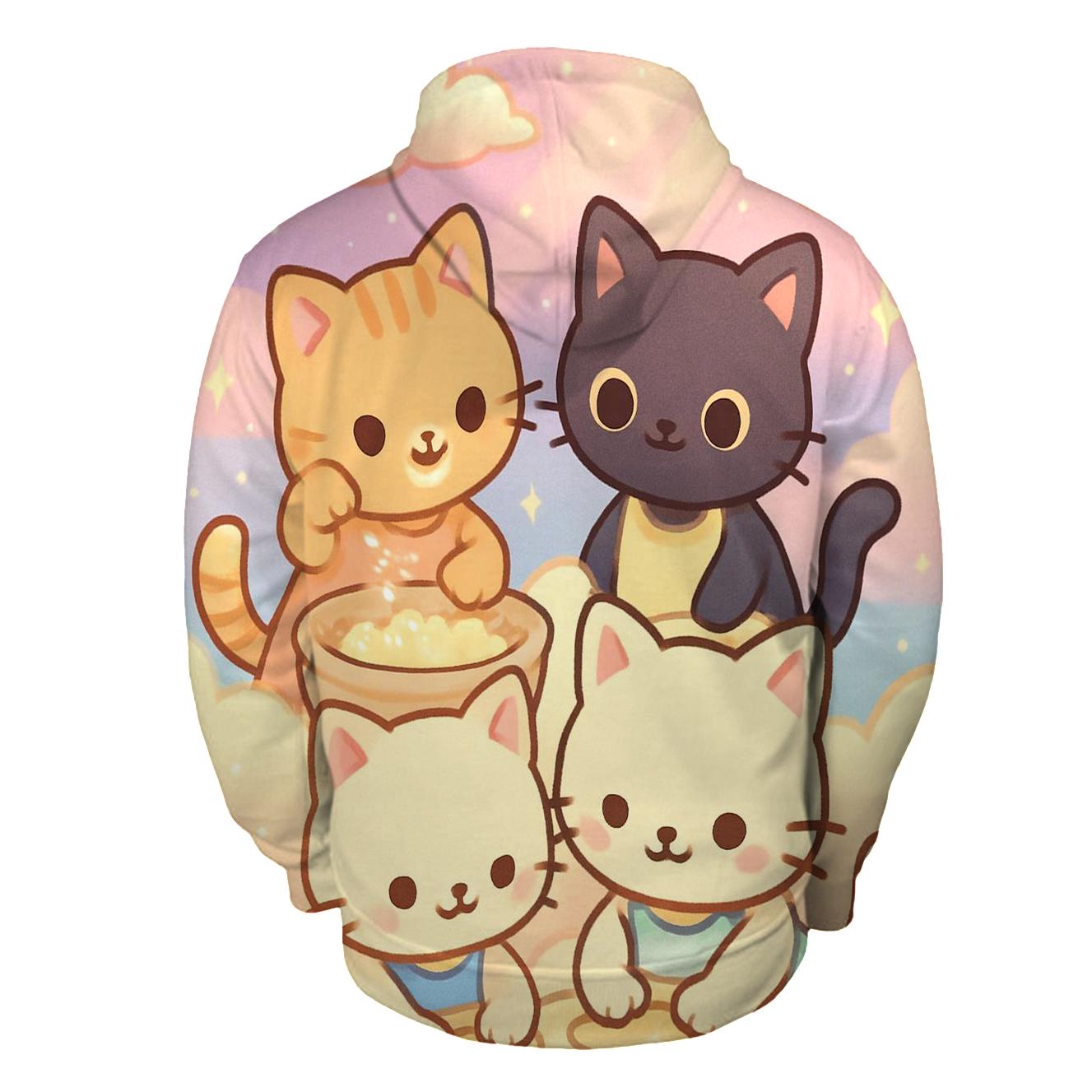 Cloud Bakery Kittens printed hoodies