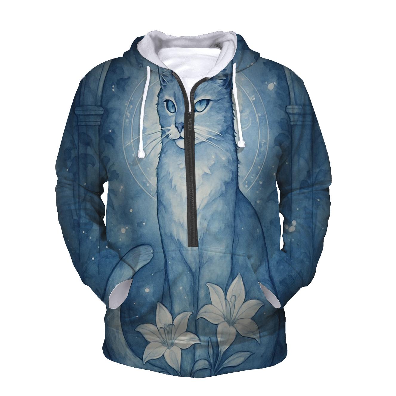 Moonlit Garden Guardian Cat hoodie trends