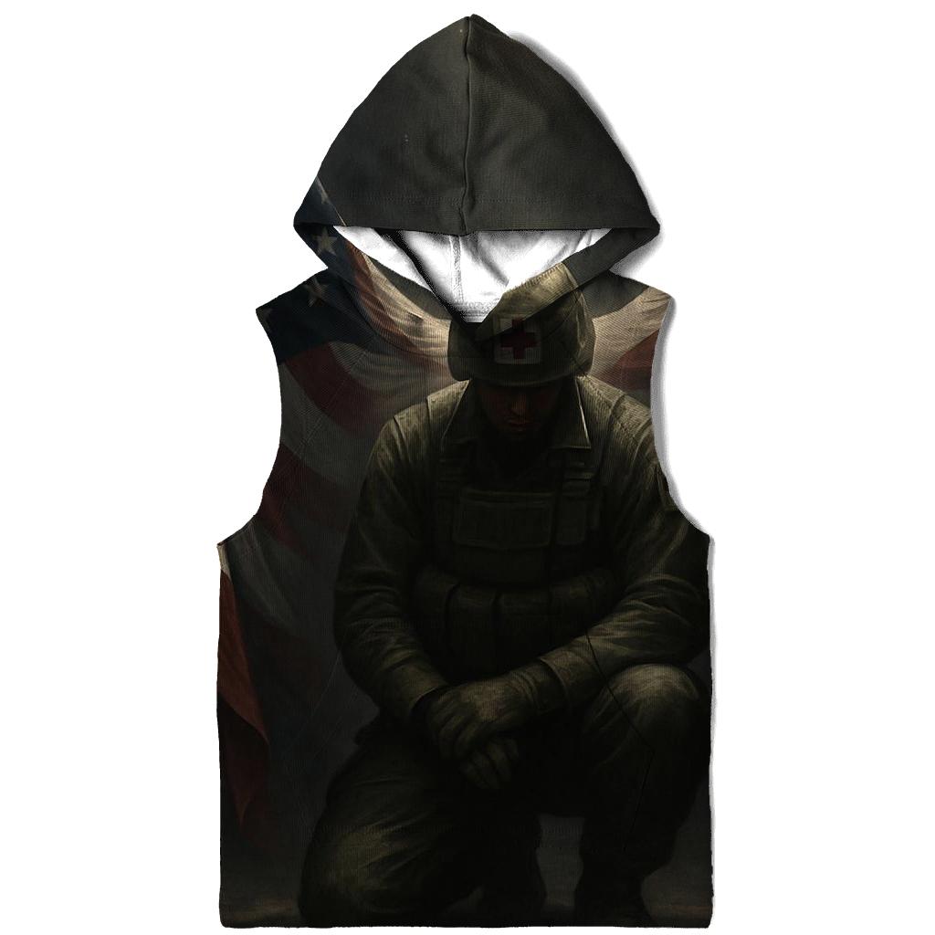 Guardian Angel Wings In Flag Fabric zip-up hoodies