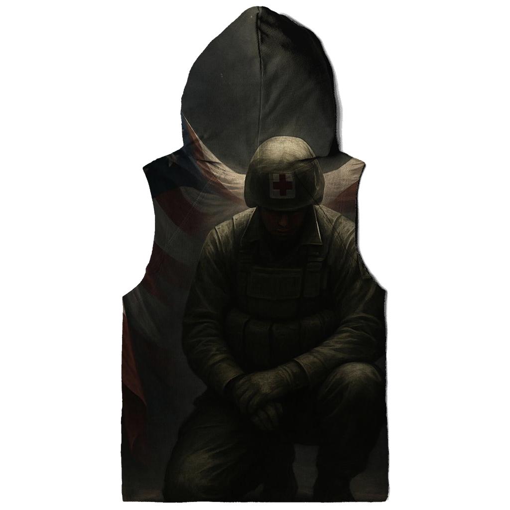Guardian Angel Wings In Flag Fabric zip-up hoodies