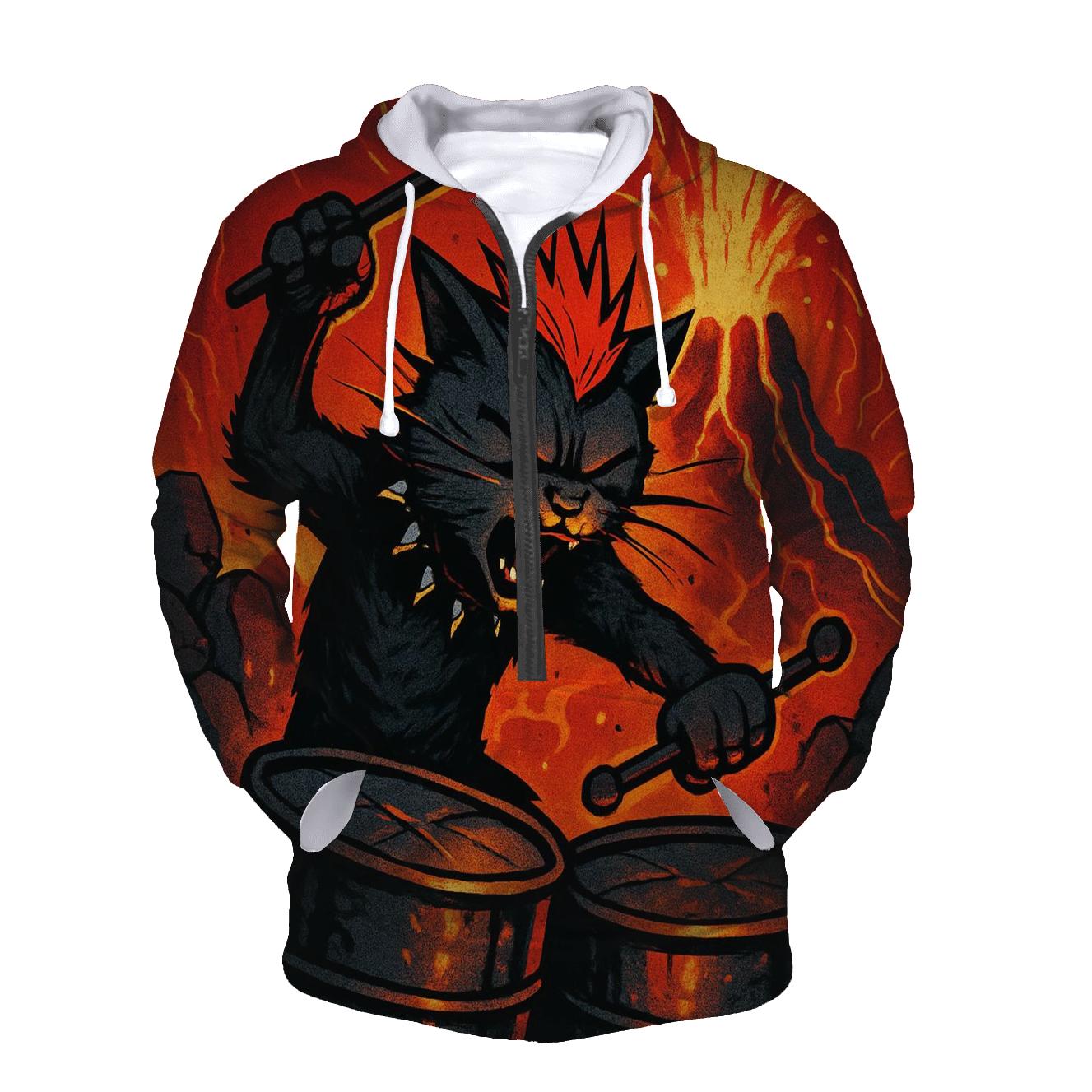 Volcanic Drummer Street Cat hoodie styles