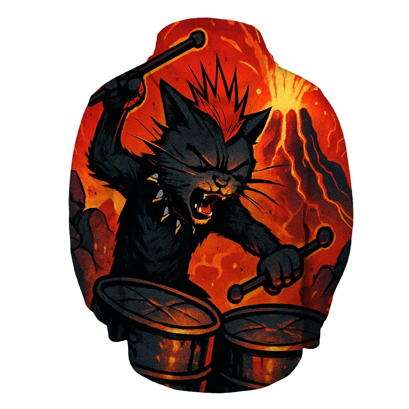 Volcanic Drummer Street Cat hoodie styles