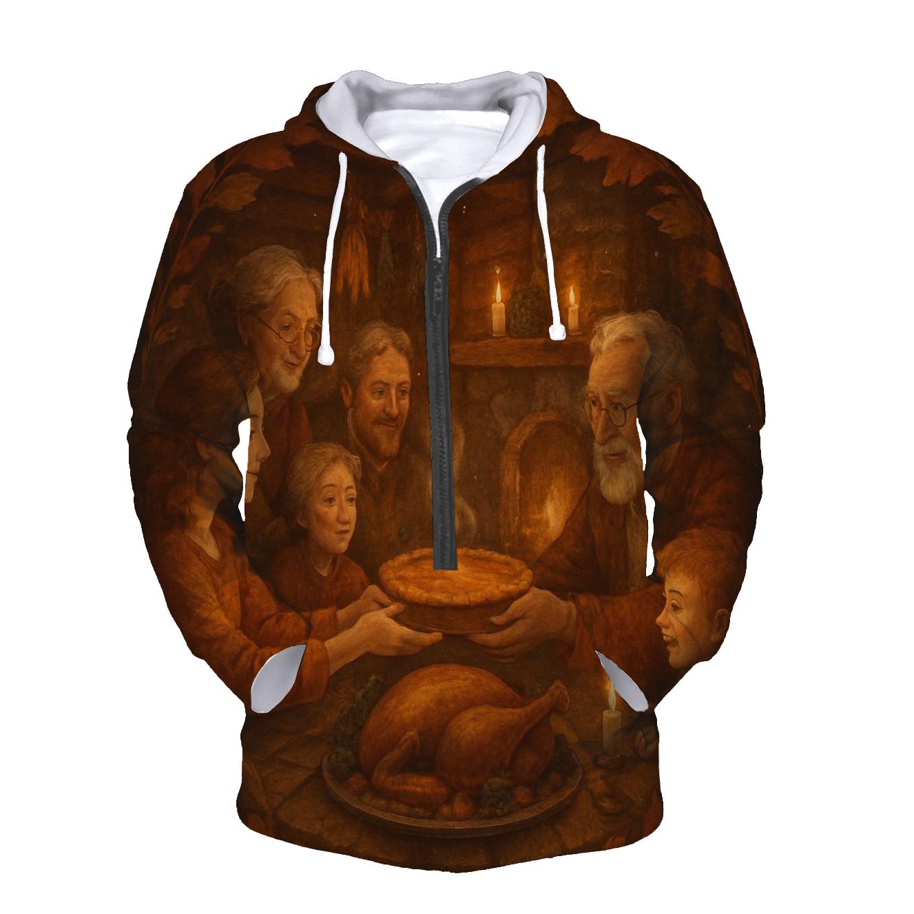 Candlelit Gratitude Cabin Supper designer hoodies