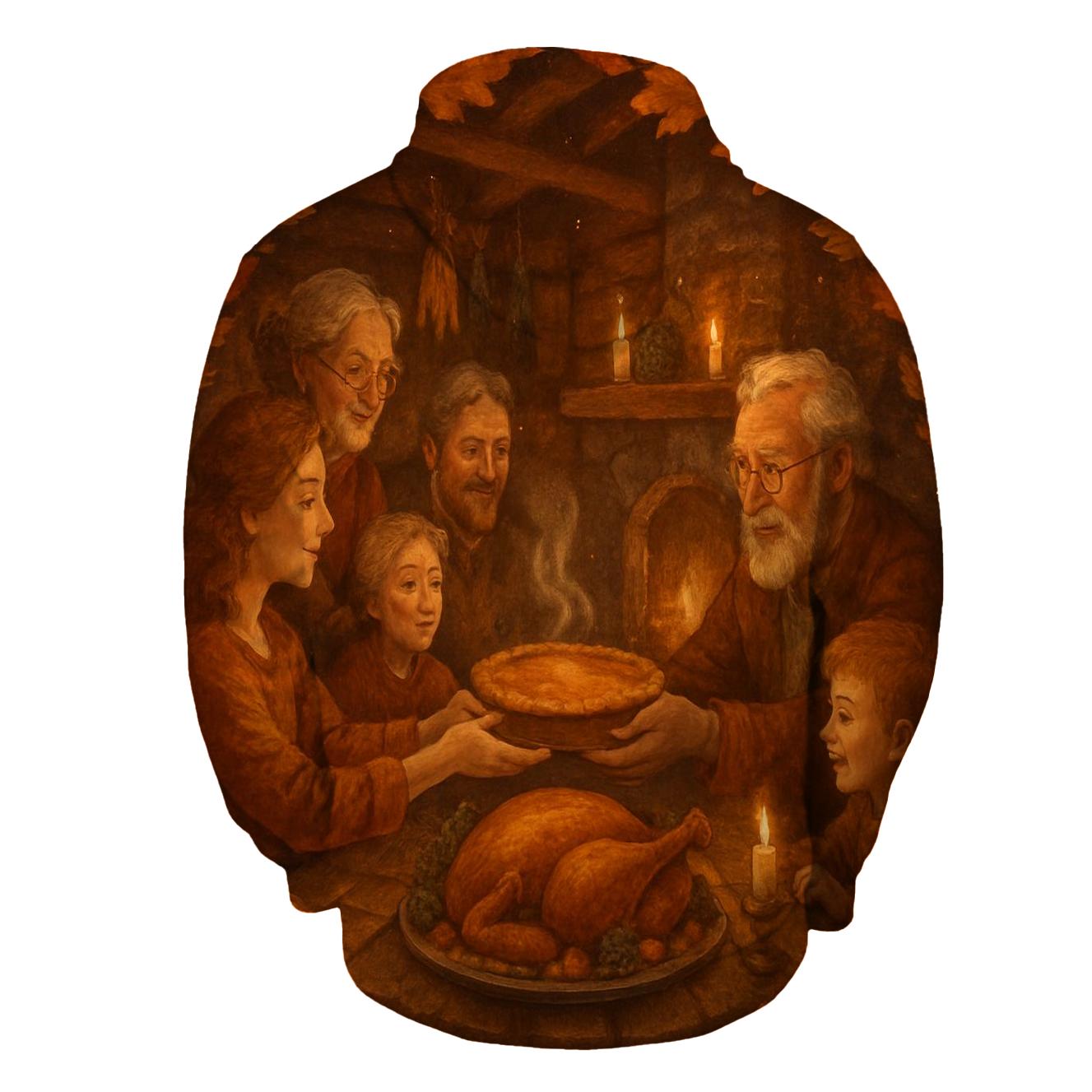 Candlelit Gratitude Cabin Supper designer hoodies