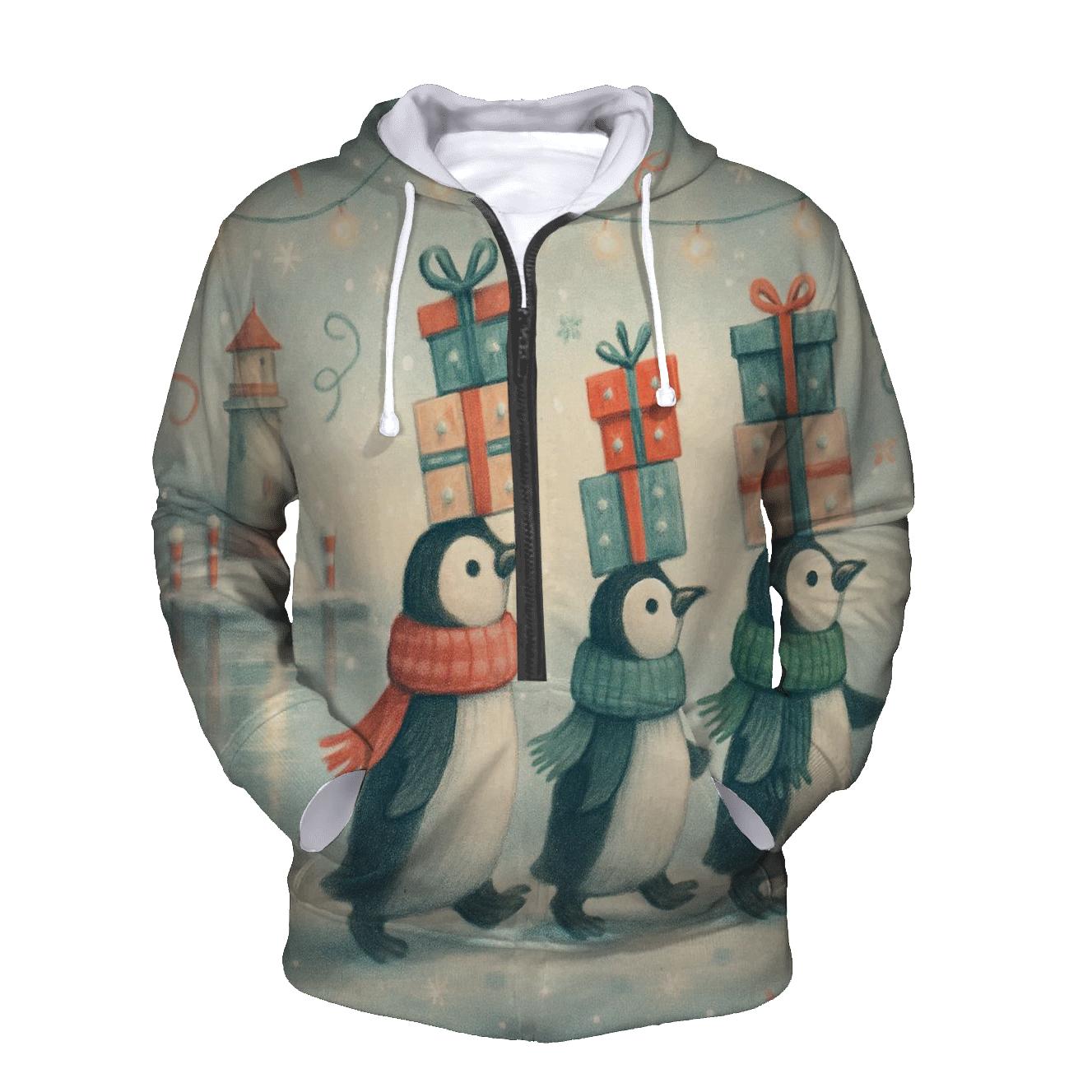 Penguin Parcel Parade printed hoodies