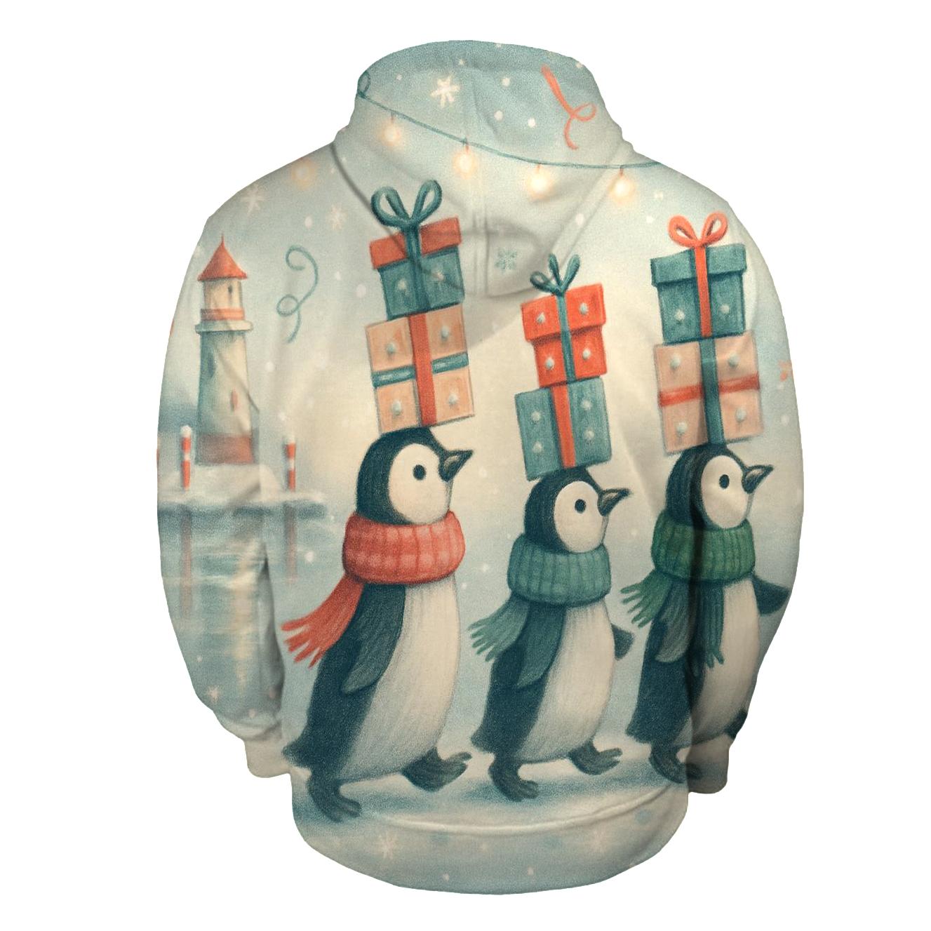 Penguin Parcel Parade printed hoodies