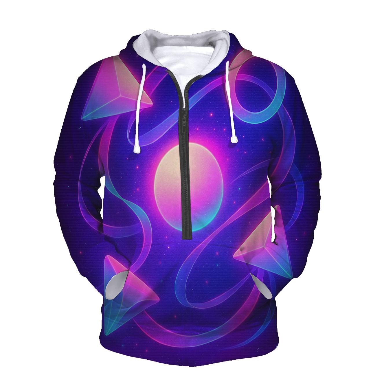 Neon Orbit Kite Garden embroidered hoodies